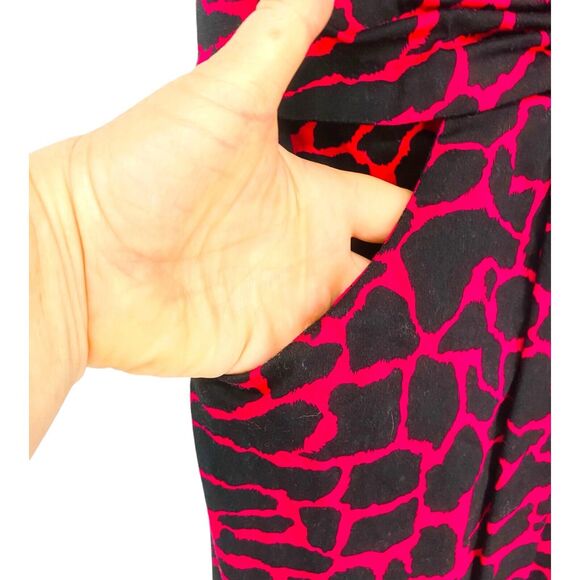 ARK & CO Women’s Hot Pink Leopard Print V-NECK SLEEVELESS DRESS SZ Small S - Picture 5 of 7